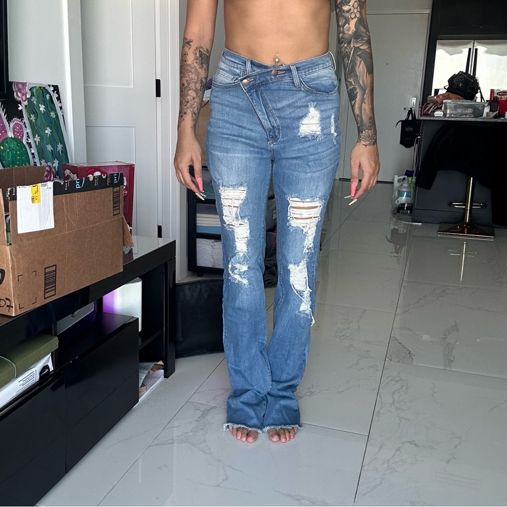 Distressed Blue Women's Jeans